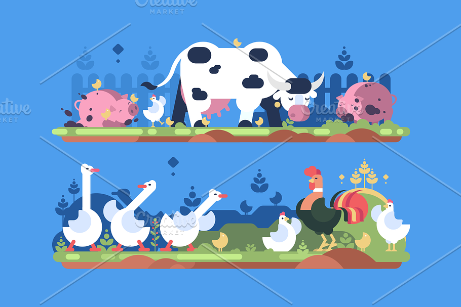 Animals on farm in Illustrations - product preview 8