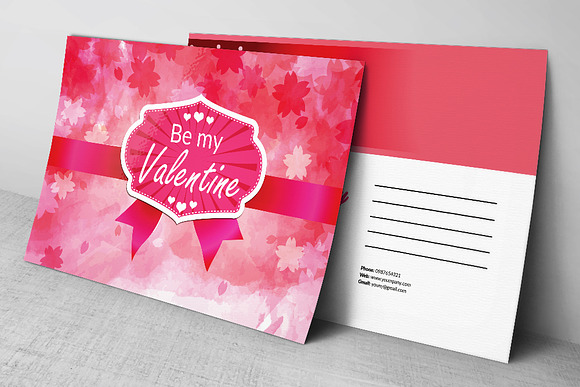 Valentines Day Party Flyer, Postcard in Postcard Templates - product preview 2