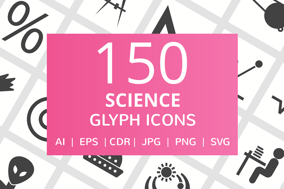 150 Science Glyph Icons