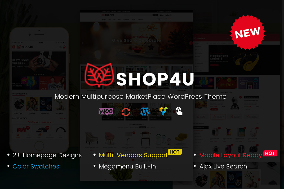 Shop4U - MarketPlace WordPress Theme in WordPress Commerce Themes - product preview 8