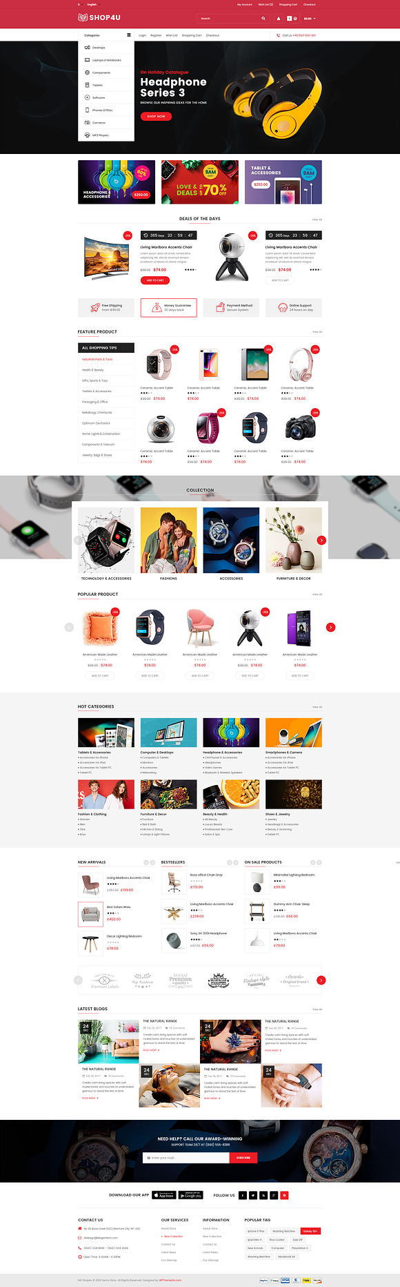 Shop4U - MarketPlace WordPress Theme in WordPress Commerce Themes - product preview 2