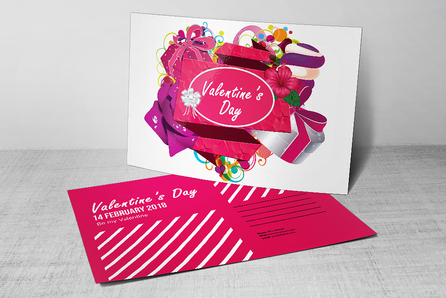 Valentines Day Party Flyer, Postcard
