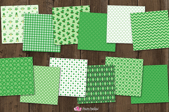 St. Patrick's Day digital paper in Patterns - product preview 1