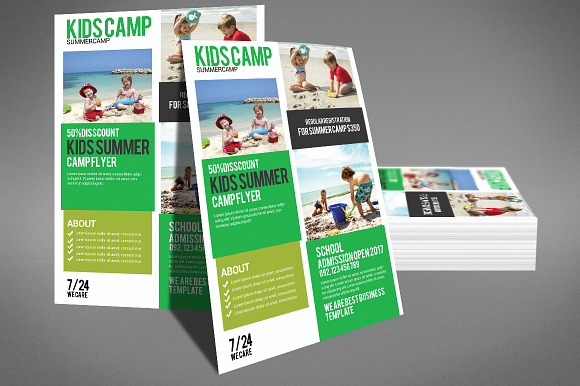 Kids Summer Camp Flyer Template in Flyer Templates - product preview 1