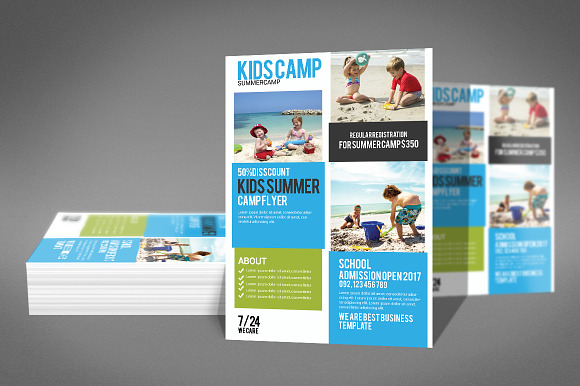 Kids Summer Camp Flyer Template in Flyer Templates - product preview 2