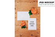Wedding stationery mockup + flower
