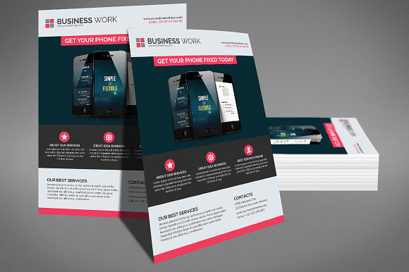 Smart Phone Business Flyer in Flyer Templates - product preview 1