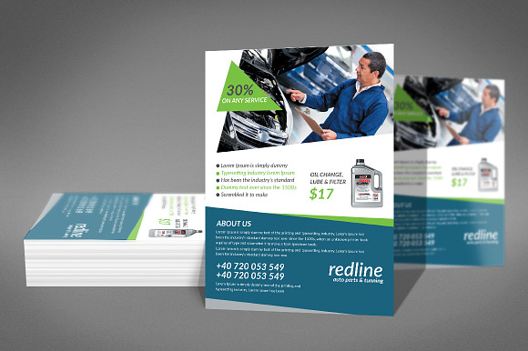Auto Repair Mechanic Flyer Template in Flyer Templates - product preview 2