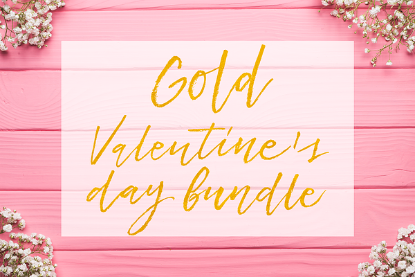 Valentine's day gold foil bundle