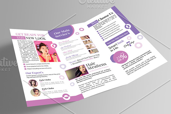 Beauty Parlour Trifold in Brochure Templates - product preview 1