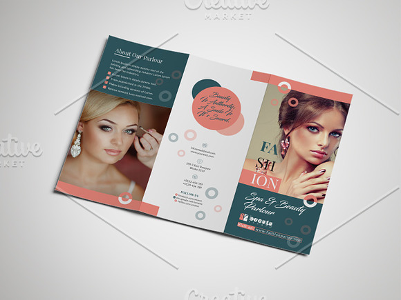 Beauty Parlour Trifold in Brochure Templates - product preview 4