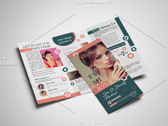 Beauty Parlour Trifold in Brochure Templates - product preview 5