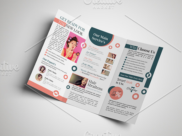 Beauty Parlour Trifold in Brochure Templates - product preview 6