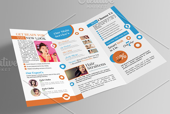 Beauty Parlour Trifold in Brochure Templates - product preview 8