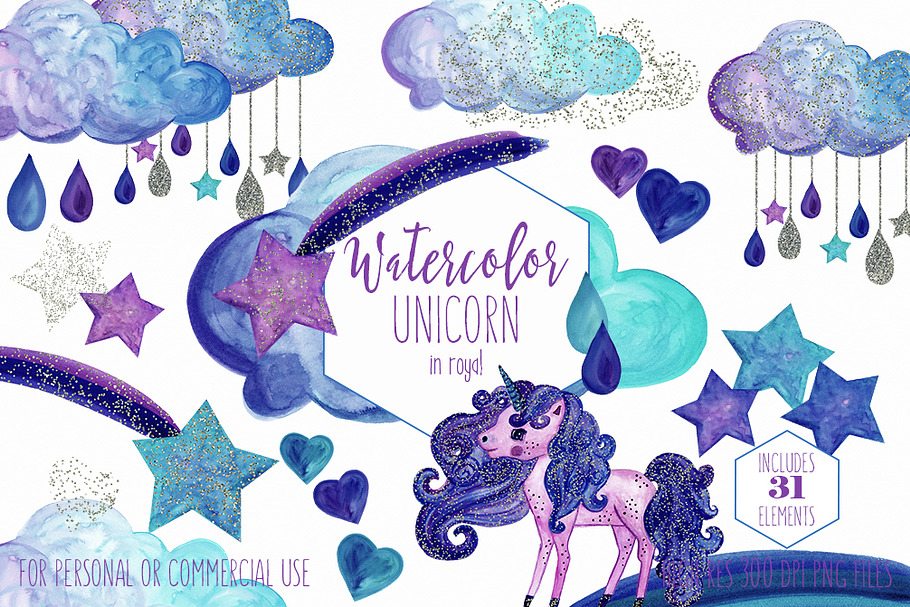 Magical Unicorn Rainbows & Clouds in Illustrations - product preview 8