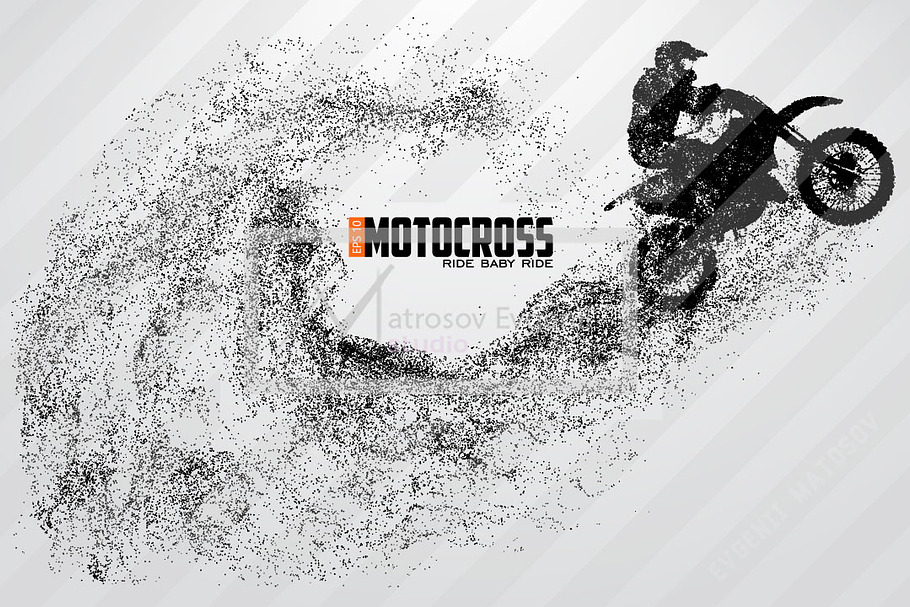 Silhouette of a motocross rider