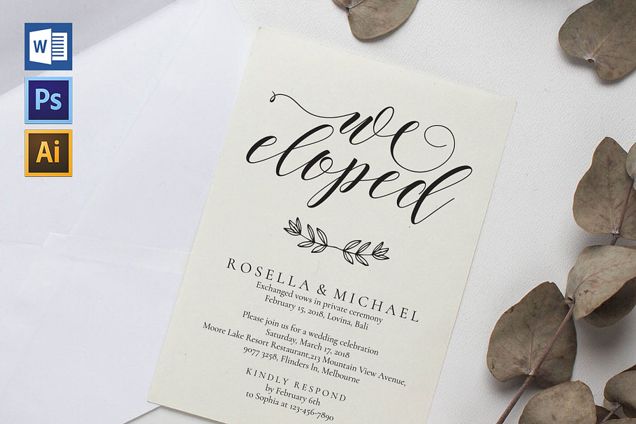 Elepoment Invitation template SHR392 in Wedding Templates - product preview 8