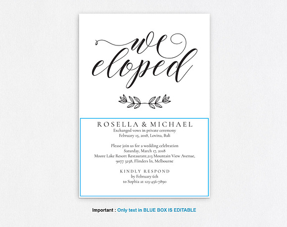 Elepoment Invitation template SHR392 in Wedding Templates - product preview 2