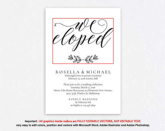 Elepoment Invitation template SHR392 in Wedding Templates - product preview 3