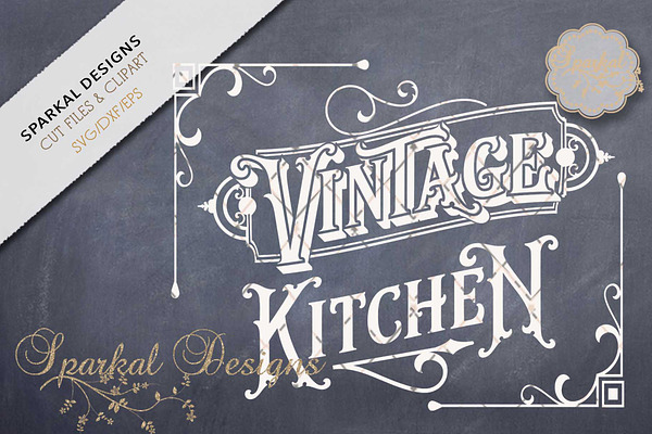Vintage Kitchen Sign Stencil SVG