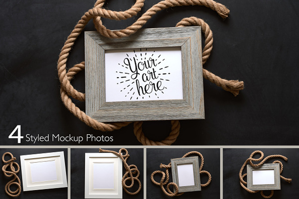 Nautical Rope Picture Frame Mockup