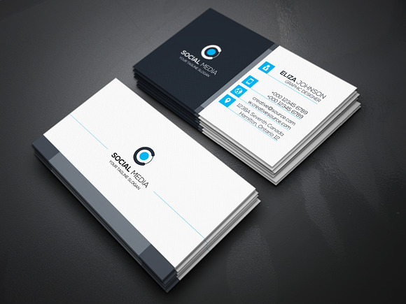 Social Media Business Card in Business Card Templates - product preview 1