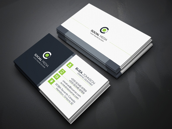 Social Media Business Card in Business Card Templates - product preview 2