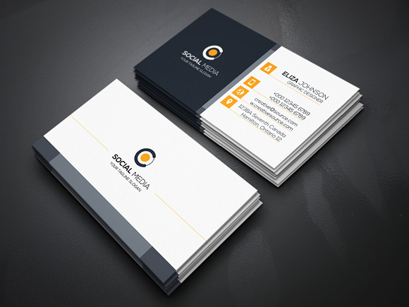 Social Media Business Card in Business Card Templates - product preview 3