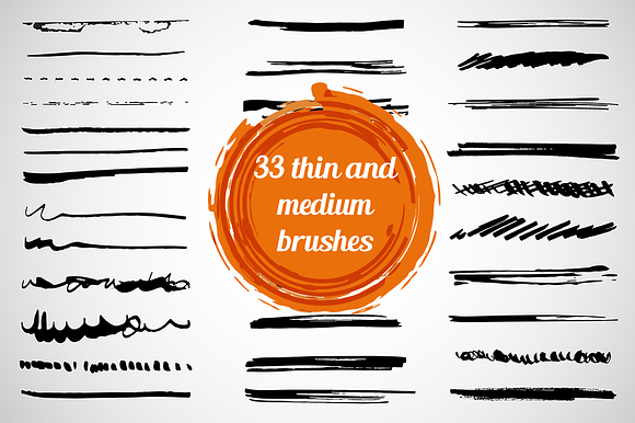 80+ ink brushes set for Illustrator in Photoshop Brushes - product preview 2