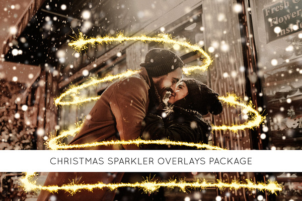 Christmas sparkler overlays package