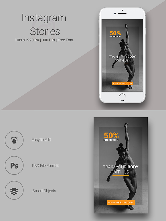 Gym Instagram Stories in Instagram Templates - product preview 1