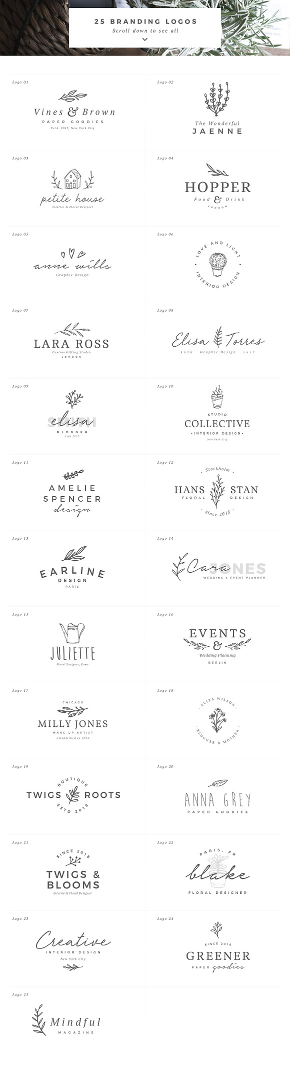 25 Delicate Feminine Logos - Vol 4 in Logo Templates - product preview 2