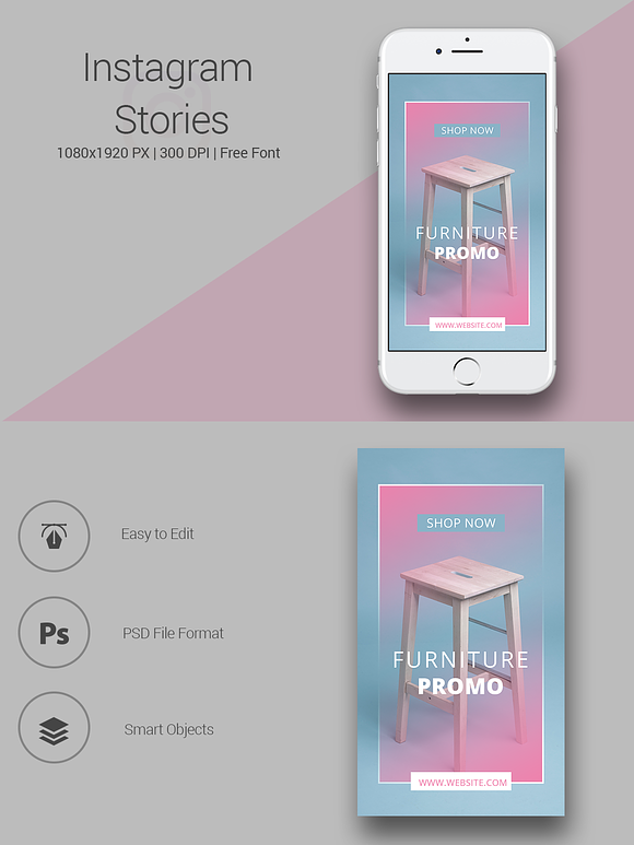 6 Furniture Instagram Stories in Instagram Templates - product preview 1