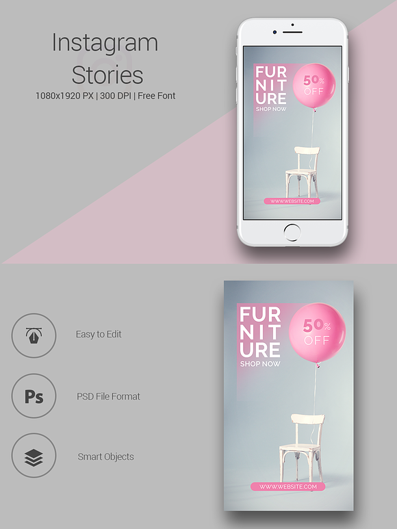 6 Furniture Instagram Stories in Instagram Templates - product preview 2