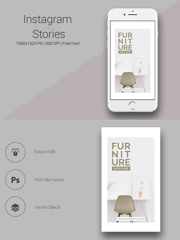 6 Furniture Instagram Stories in Instagram Templates - product preview 3