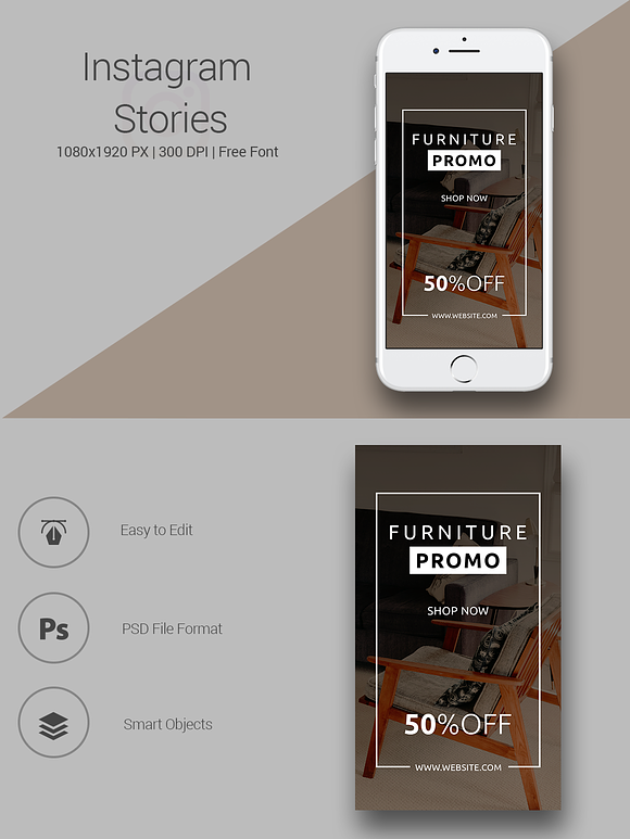 6 Furniture Instagram Stories in Instagram Templates - product preview 5
