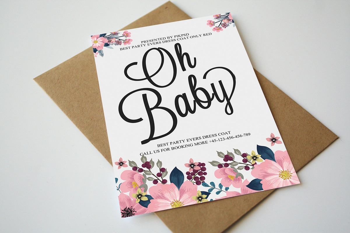 Doodle Baby Announcement Card in Postcard Templates - product preview 8
