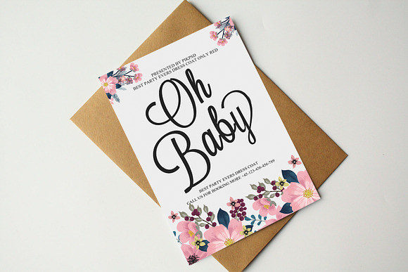 Doodle Baby Announcement Card in Postcard Templates - product preview 1