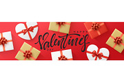 Valentines day banner, posters, greeting cards, headers website.