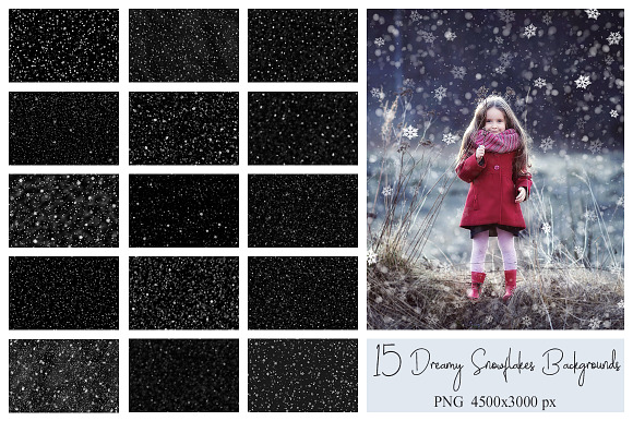 40 Dreamy Snowflakes PNG Overlays in Textures - product preview 13