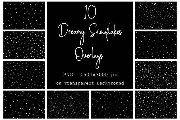 40 Dreamy Snowflakes PNG Overlays in Textures - product preview 14