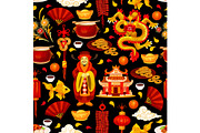Chinese New Year holiday seamless pattern