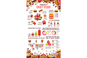 Vector infographics for fast food meals sketch
