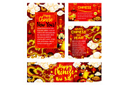 Chinese New Year vector greeting cards banners
