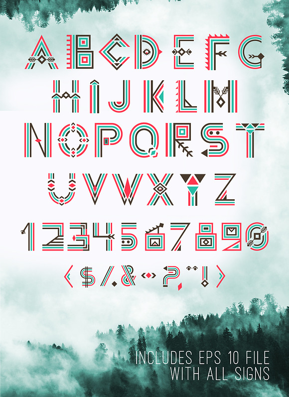 Tribal Aleut OTF color font. in Colorful Fonts - product preview 2