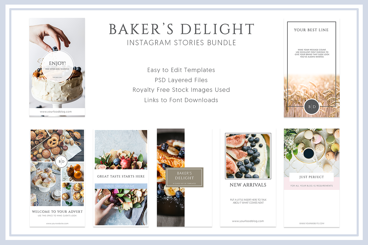 Bake Style Instagram Stories Bundle in Instagram Templates - product preview 8