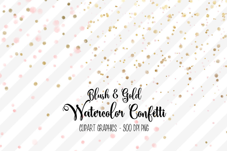 Blush and Gold Watercolor Confetti