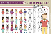 Female Stick Figure People PNG