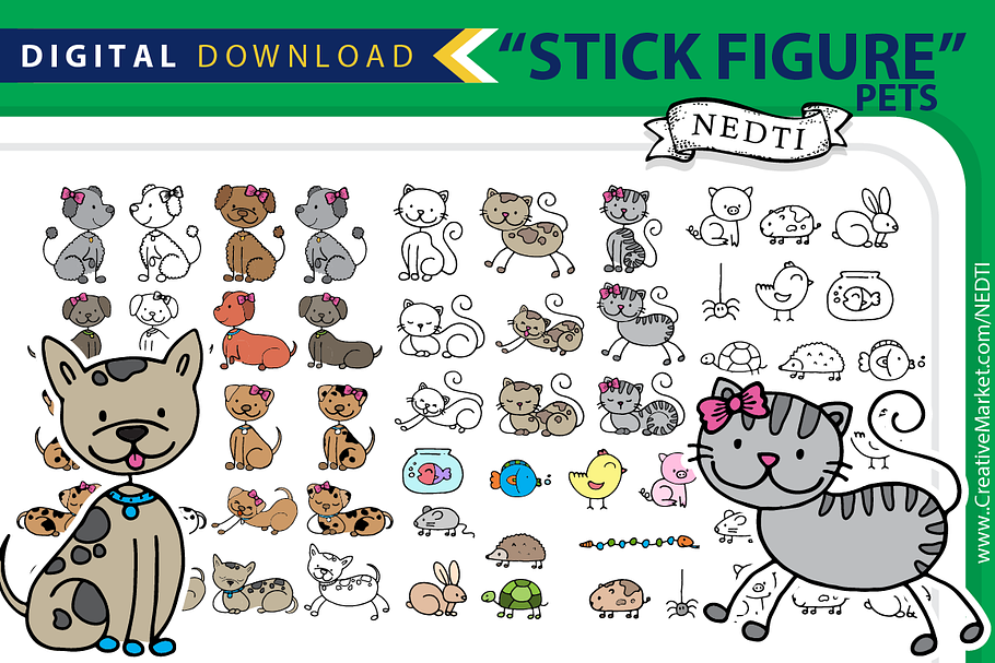 Pets Animal Stick Figure PNG in Illustrations - product preview 8