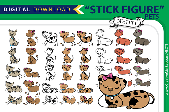 Pets Animal Stick Figure PNG in Illustrations - product preview 2